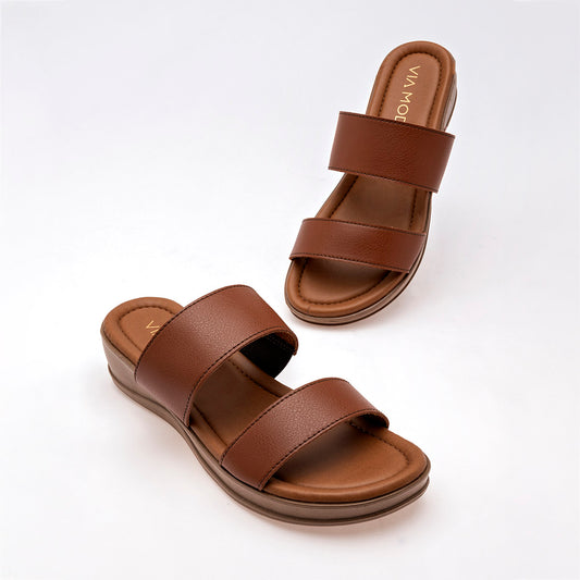 Sandalia Via Moda Aldara Para Mujer Camel