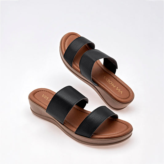 Sandalia Via Moda Aldara Para Mujer Negro