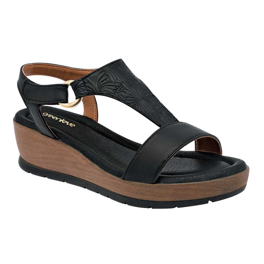 Sandalia Green Love 92081 Para Mujer Color Negro