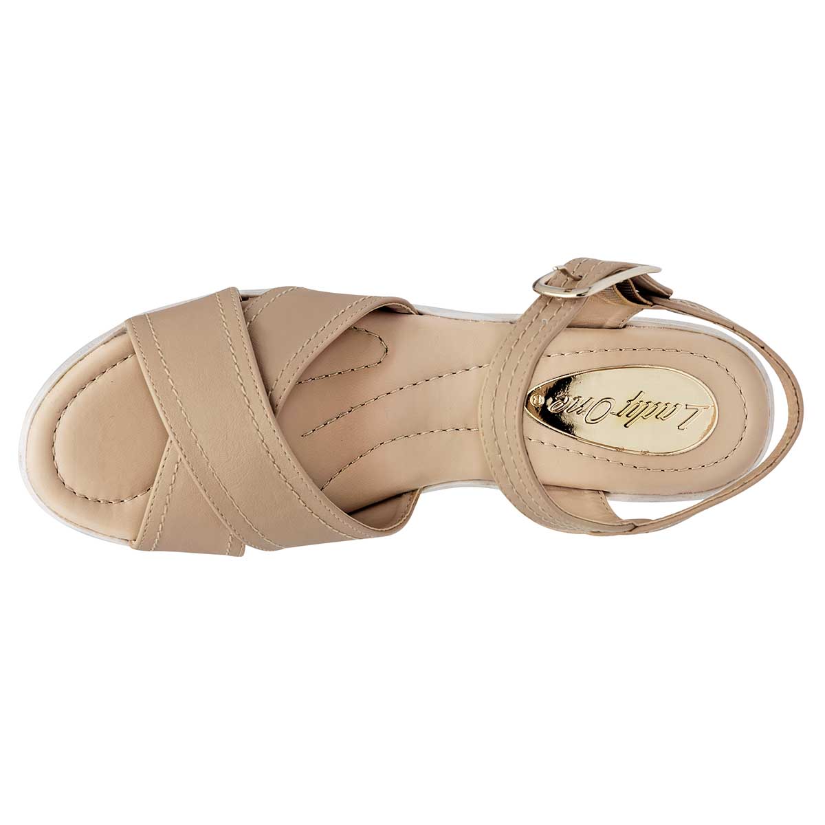 Sandalia Lady One Gr6237 Para Mujer Color Beige
