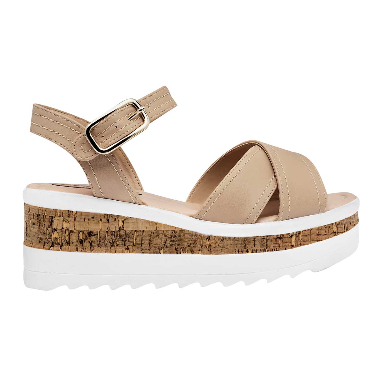 Sandalia Lady One Gr6237 Para Mujer Color Beige