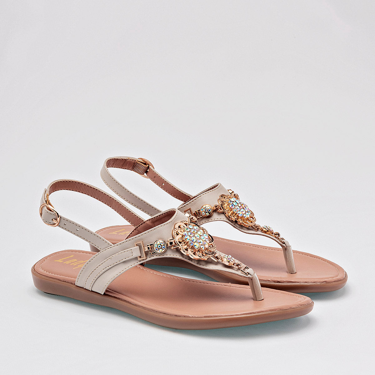Sandalia Pata De Gallo Lady One Ny2513 Mujer Color Beige