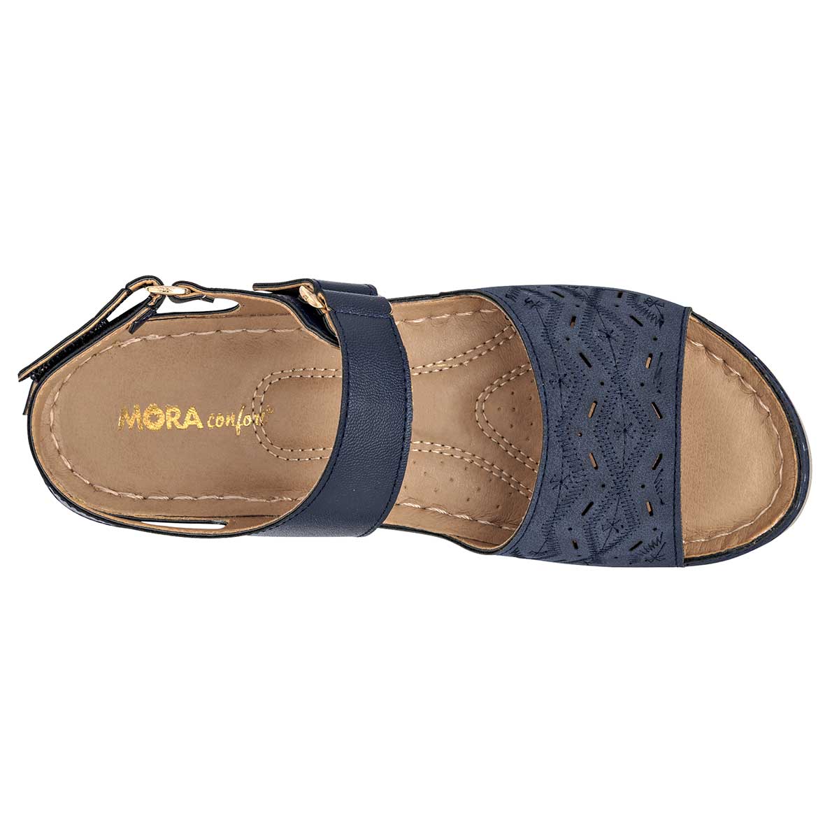 Sandalia Mora Confort 1363051 Para Mujer Color Marino