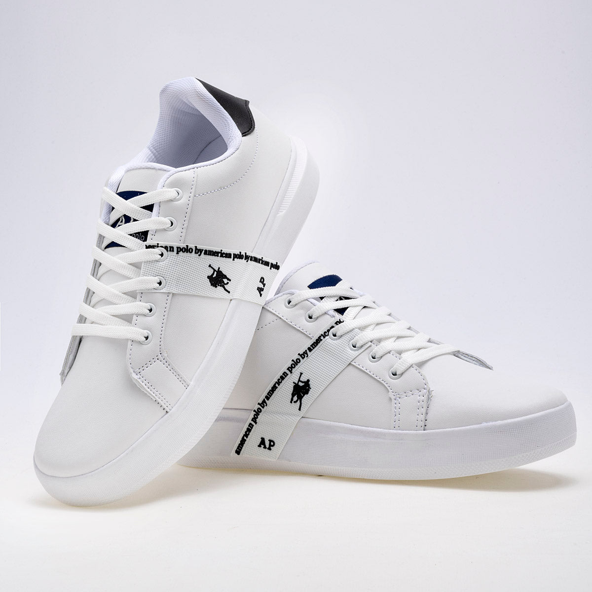 TENIS URBANO MUJER AMERICAN POLO BCL 2080 BLANCO NEGRO