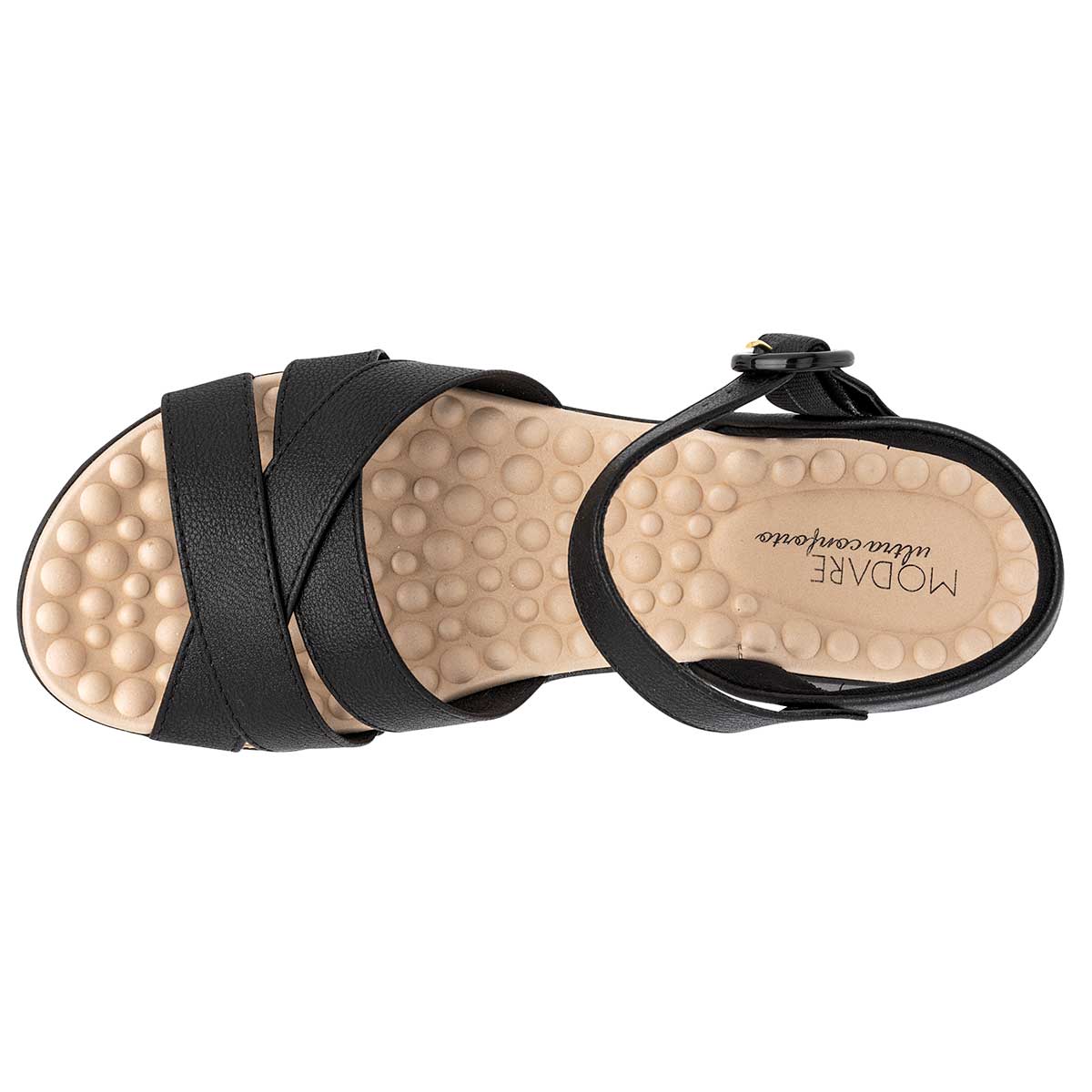 Sandalia Con Hebilla Modare 7142124 Mujer Color Negro