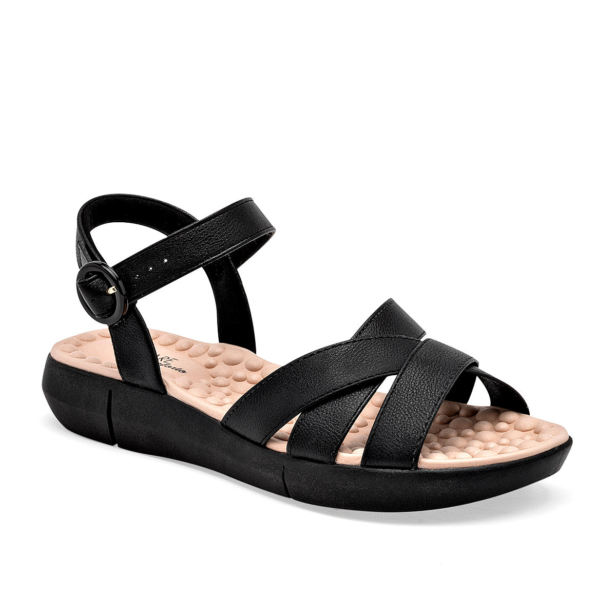 Sandalia Con Hebilla Modare 7142124 Mujer Color Negro
