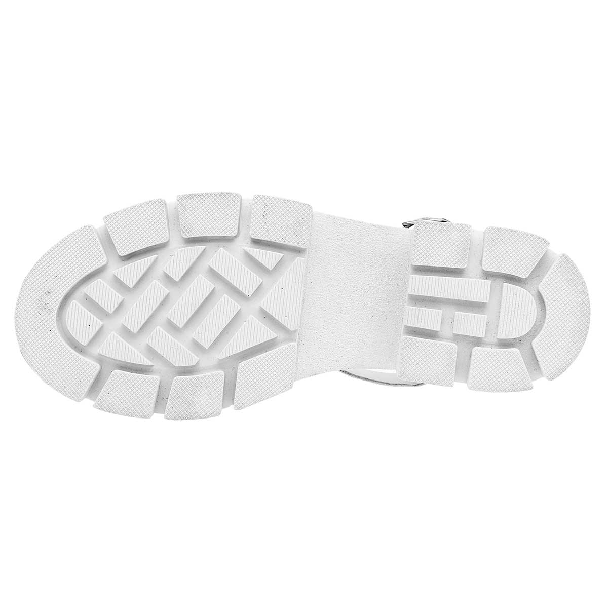 Sandalia Chunky Moramora 103885 Para Mujer Color Blanco