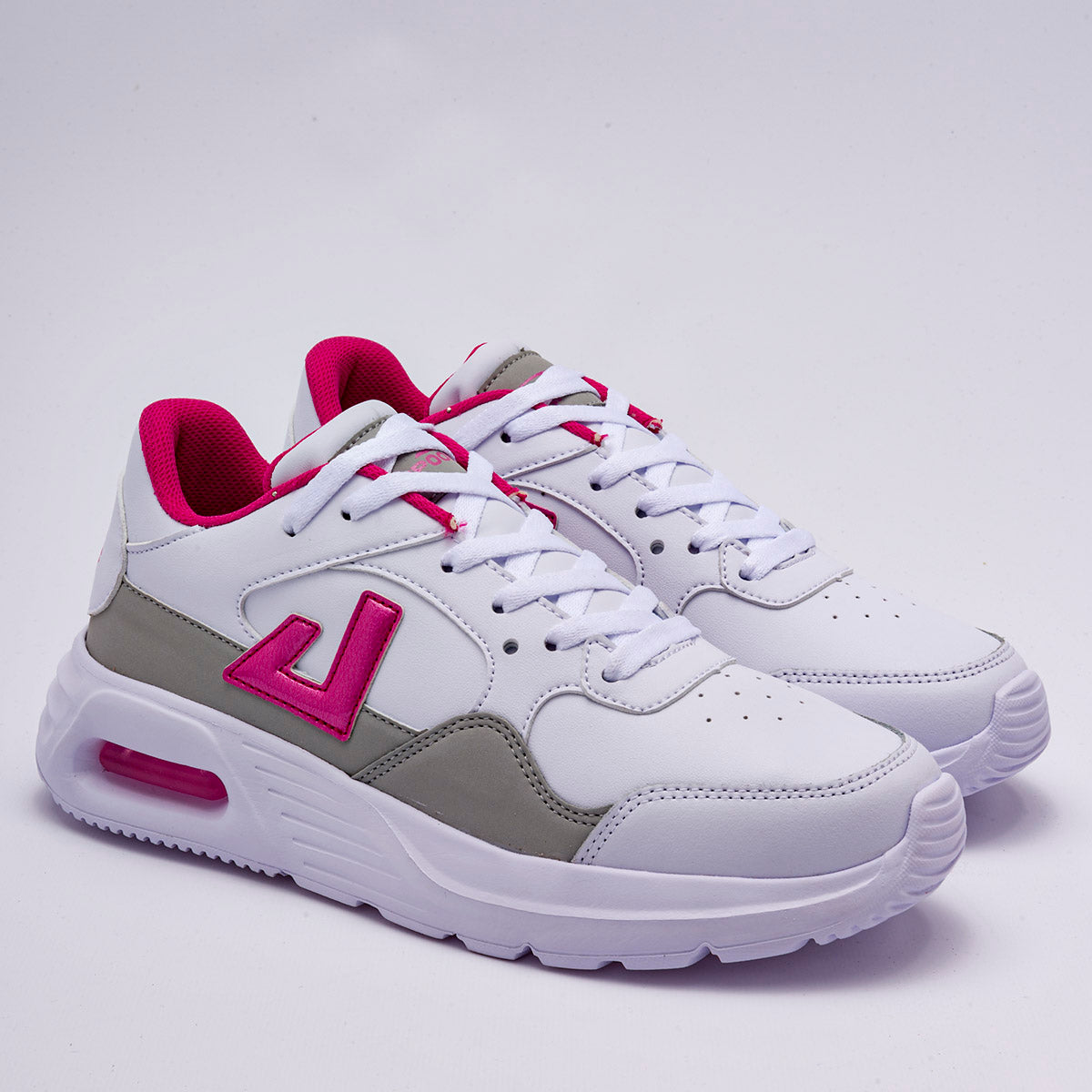 TENIS DEPORTIVO MUJER APOORT A5012 BLANCO GRIS FIUSHA