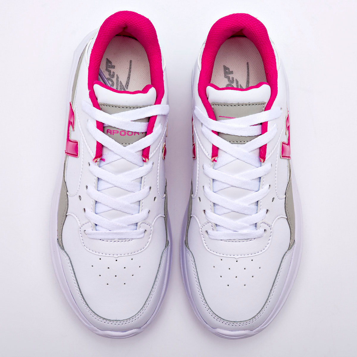 TENIS DEPORTIVO MUJER APOORT A5012 BLANCO GRIS FIUSHA