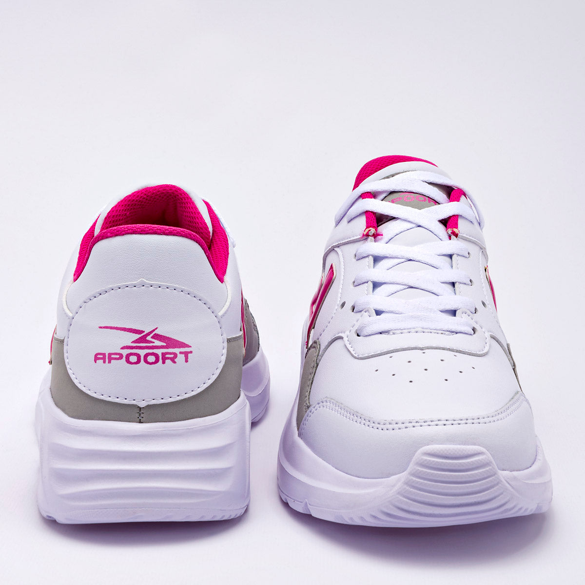 TENIS DEPORTIVO MUJER APOORT A5012 BLANCO GRIS FIUSHA