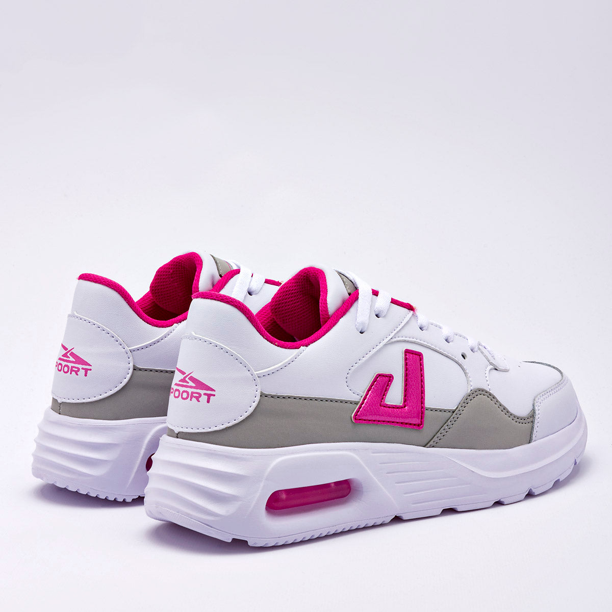 TENIS DEPORTIVO MUJER APOORT A5012 BLANCO GRIS FIUSHA