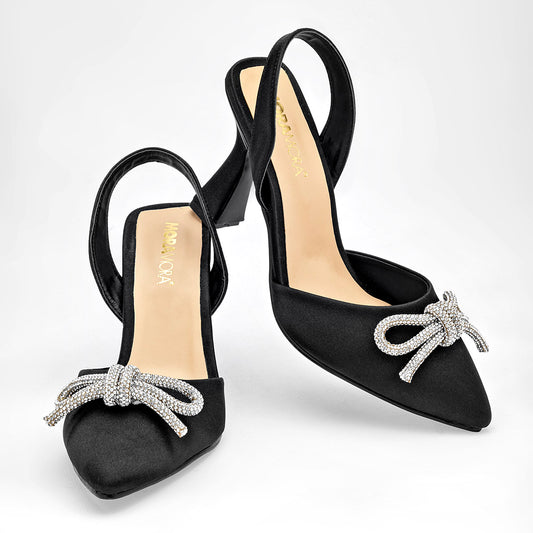 Zapatilla Tacon Piramide Mora 1954002 Mujer Color Negro