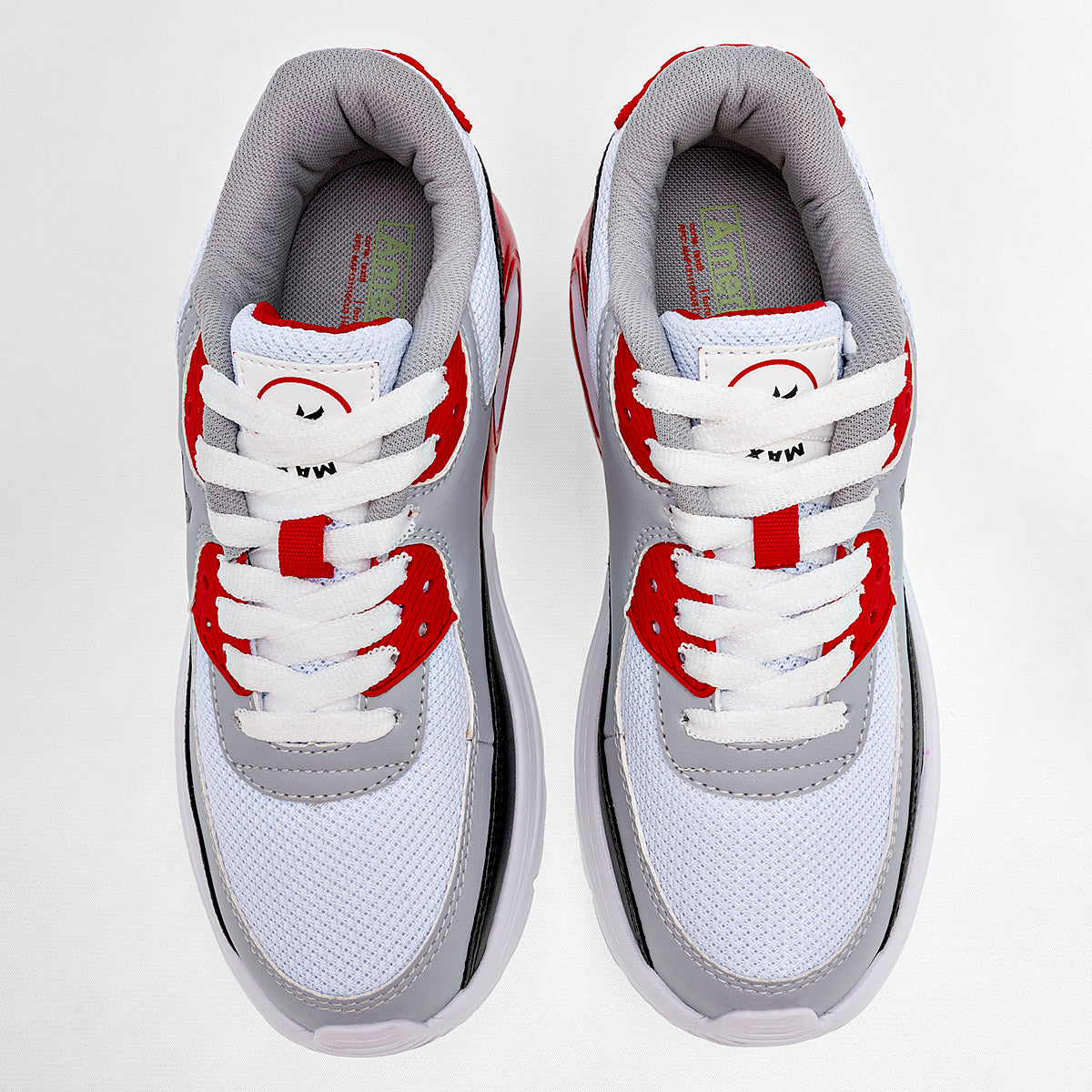 TENIS DEPORTIVO JUVENIL AMERICAN FIRE A78 NEGRO GRIS ROJO