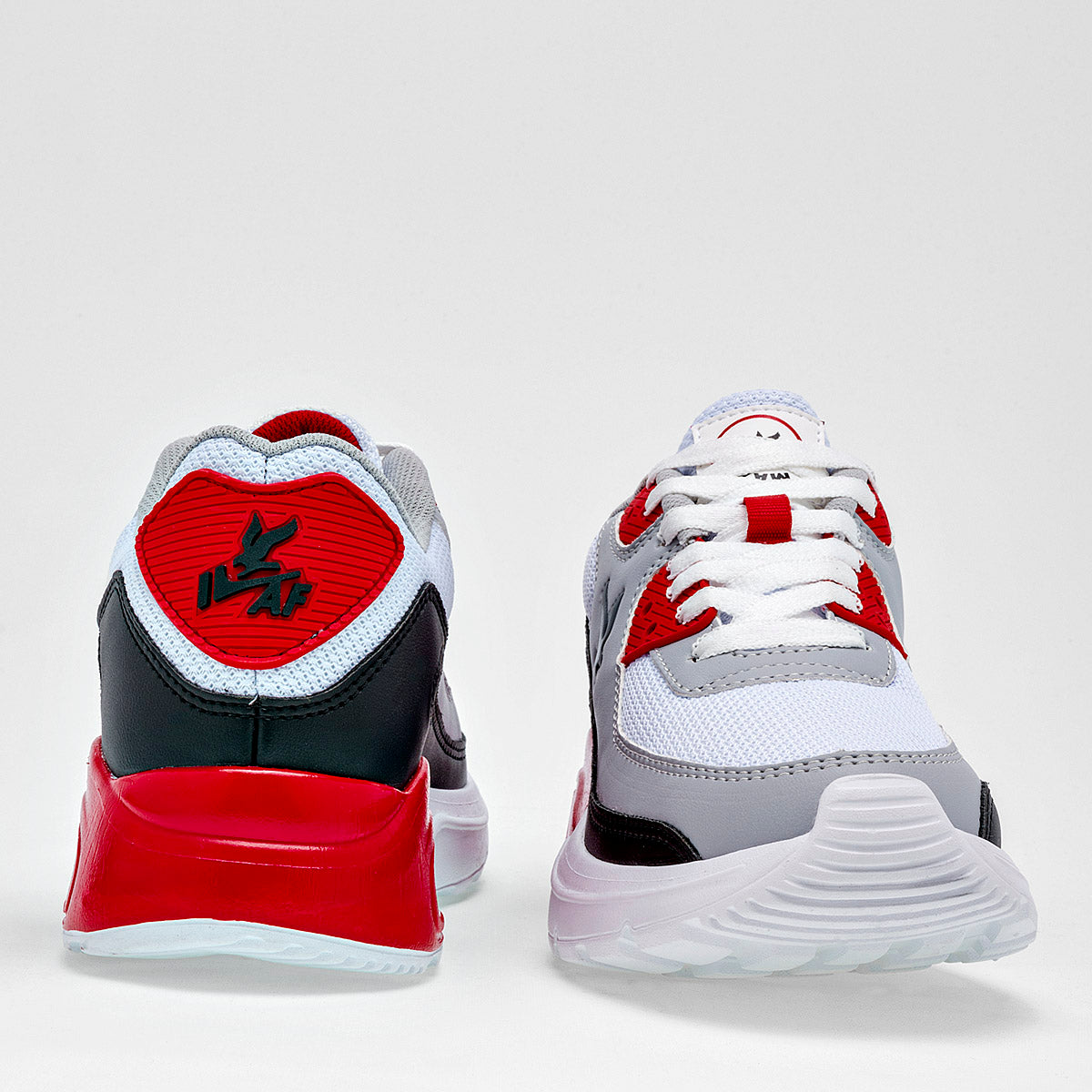 TENIS DEPORTIVO JUVENIL AMERICAN FIRE A78 NEGRO GRIS ROJO