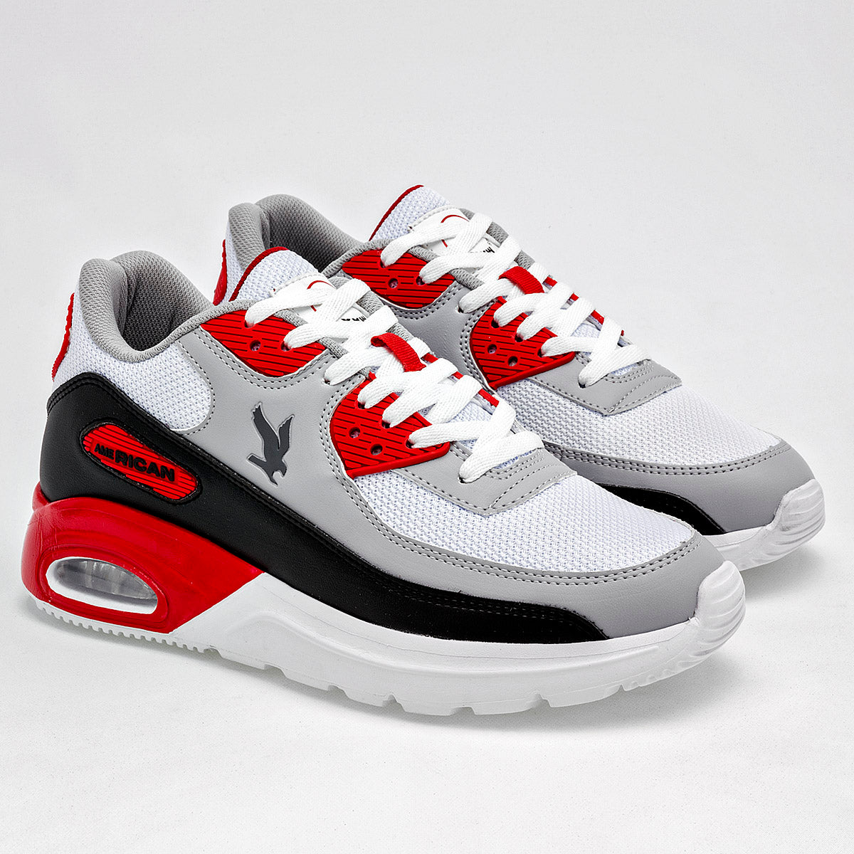 TENIS DEPORTIVO HOMBRE AMERICAN FIRE A78 NEGRO GRIS ROJO