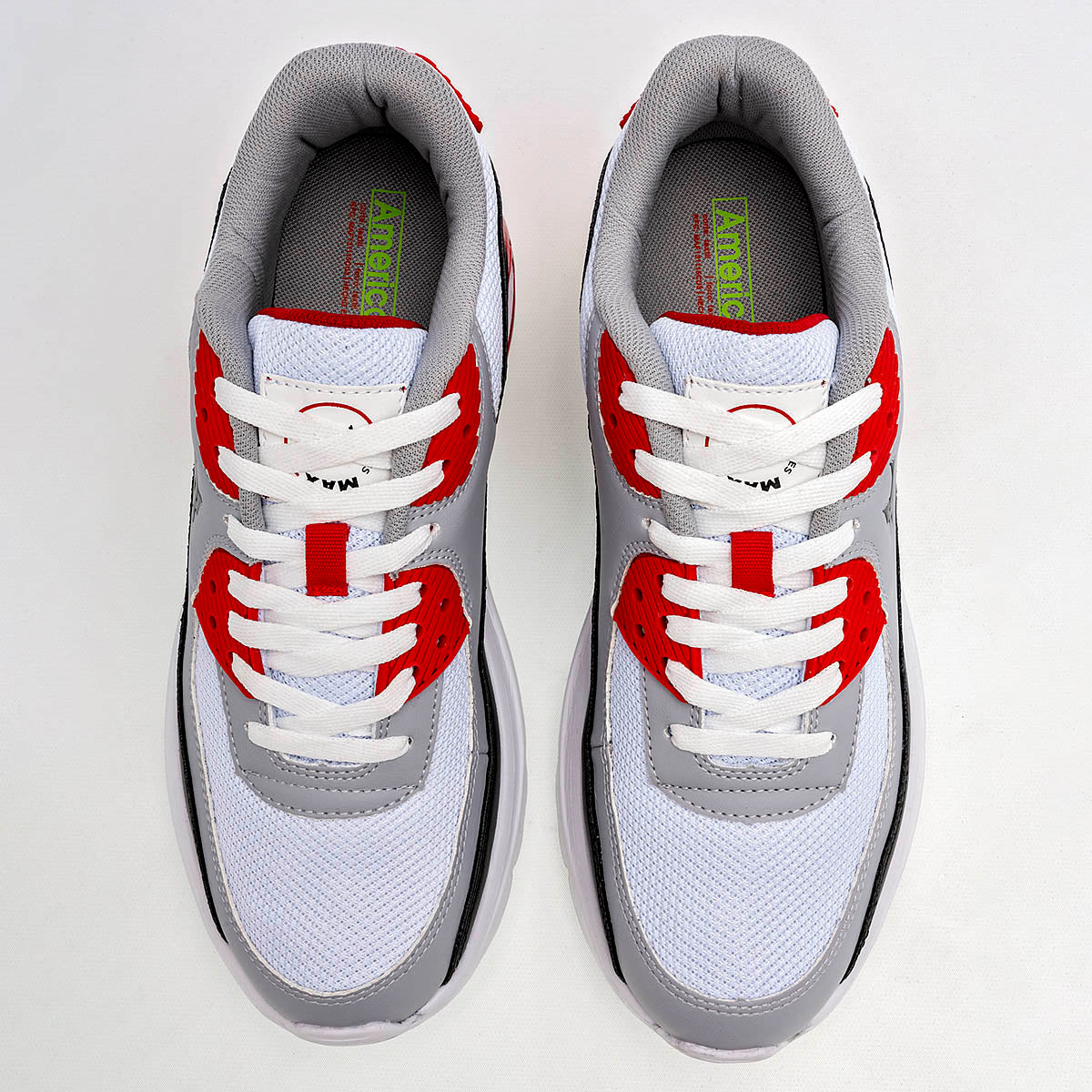TENIS DEPORTIVO HOMBRE AMERICAN FIRE A78 NEGRO GRIS ROJO
