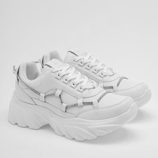 TENIS URBANO MUJER CLASBEN SWAROVSKY BLANCO