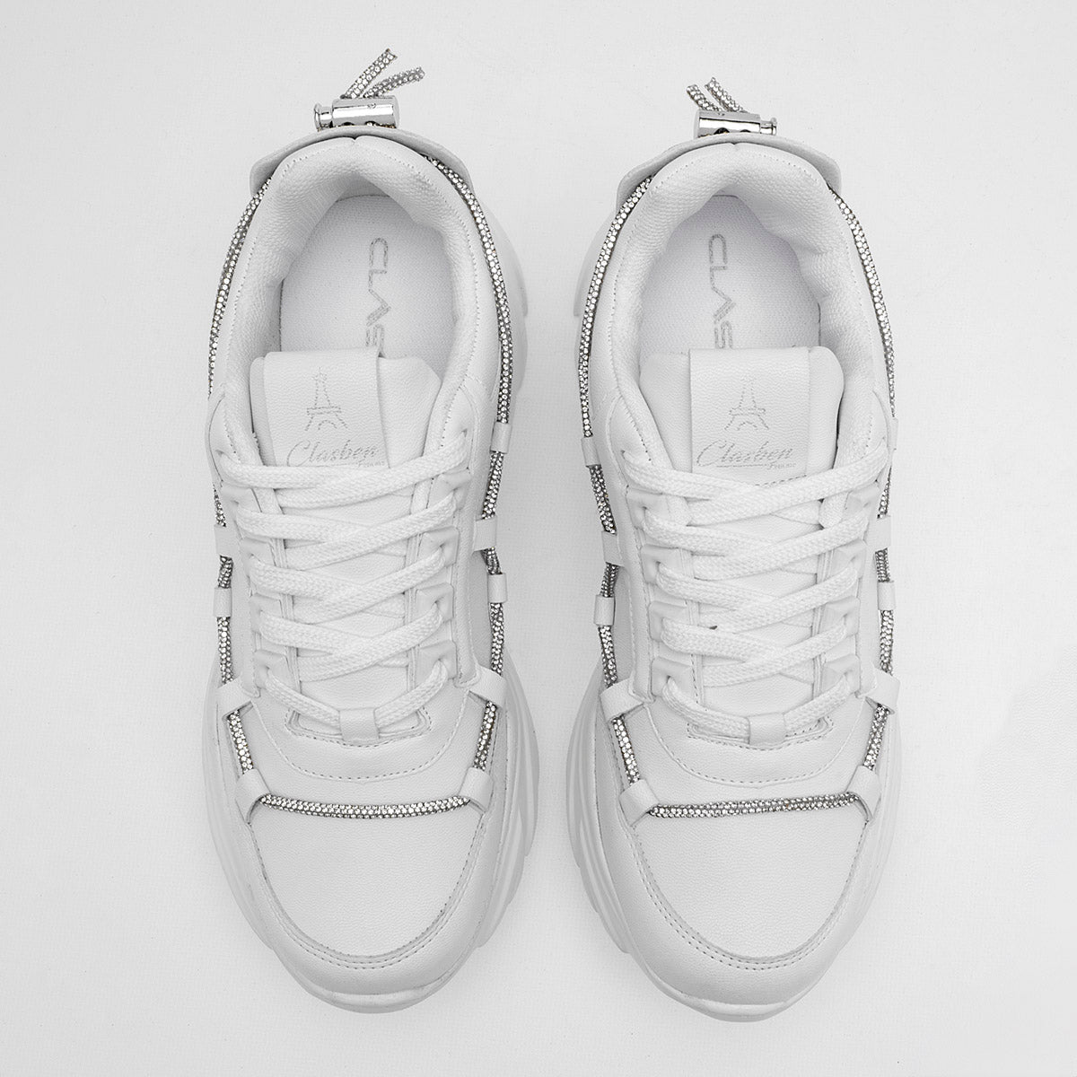 TENIS URBANO MUJER CLASBEN SWAROVSKY BLANCO