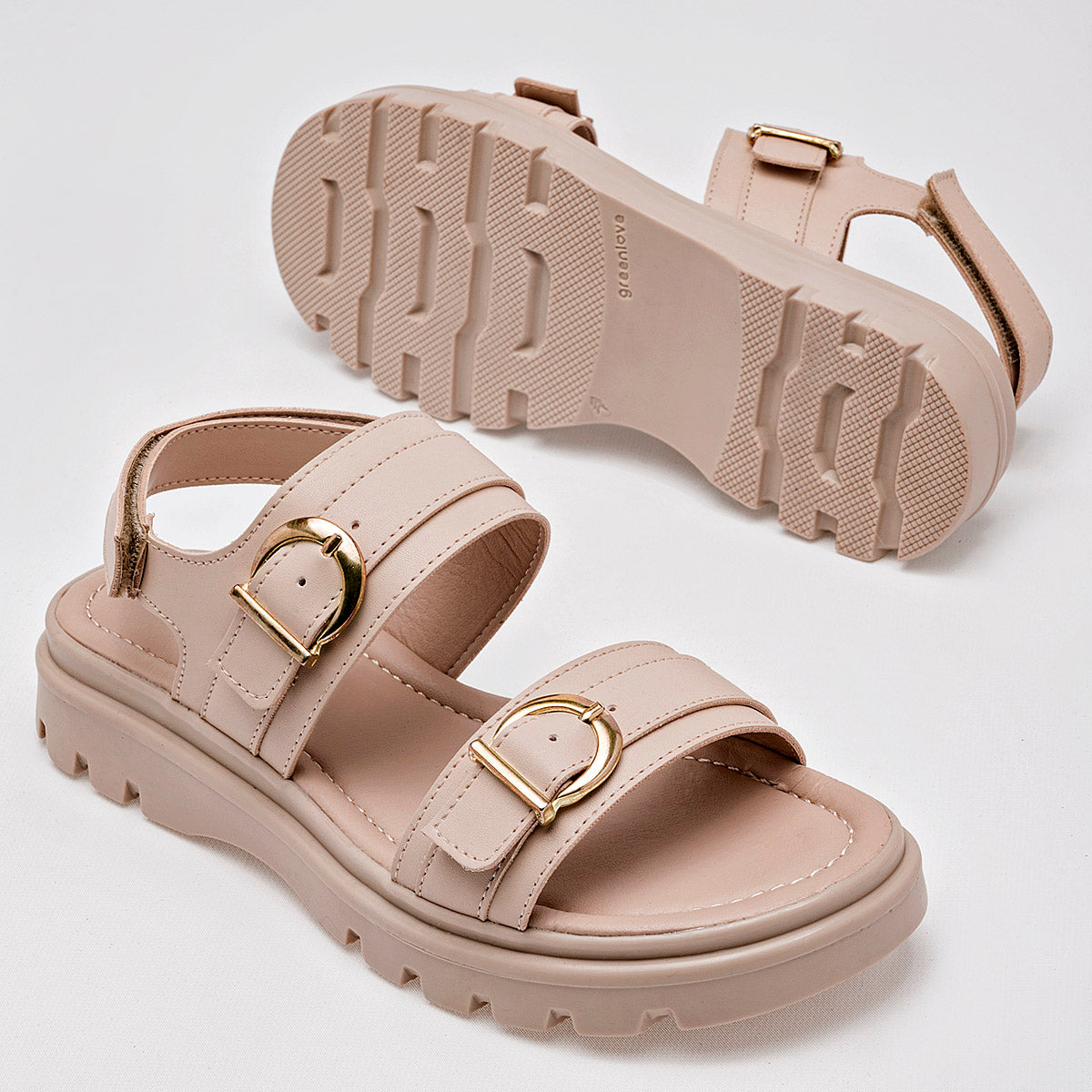 Sandalia Green Love 94043 Para Mujer Color Beige