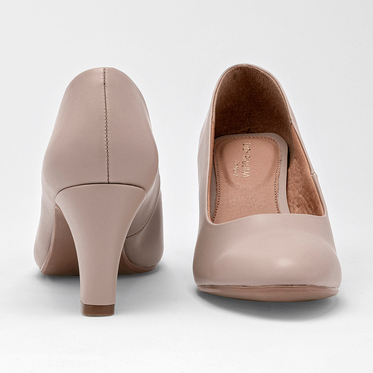 Zapatilla Cerrada Lady Paulina 34101 Para Mujer Color Beige