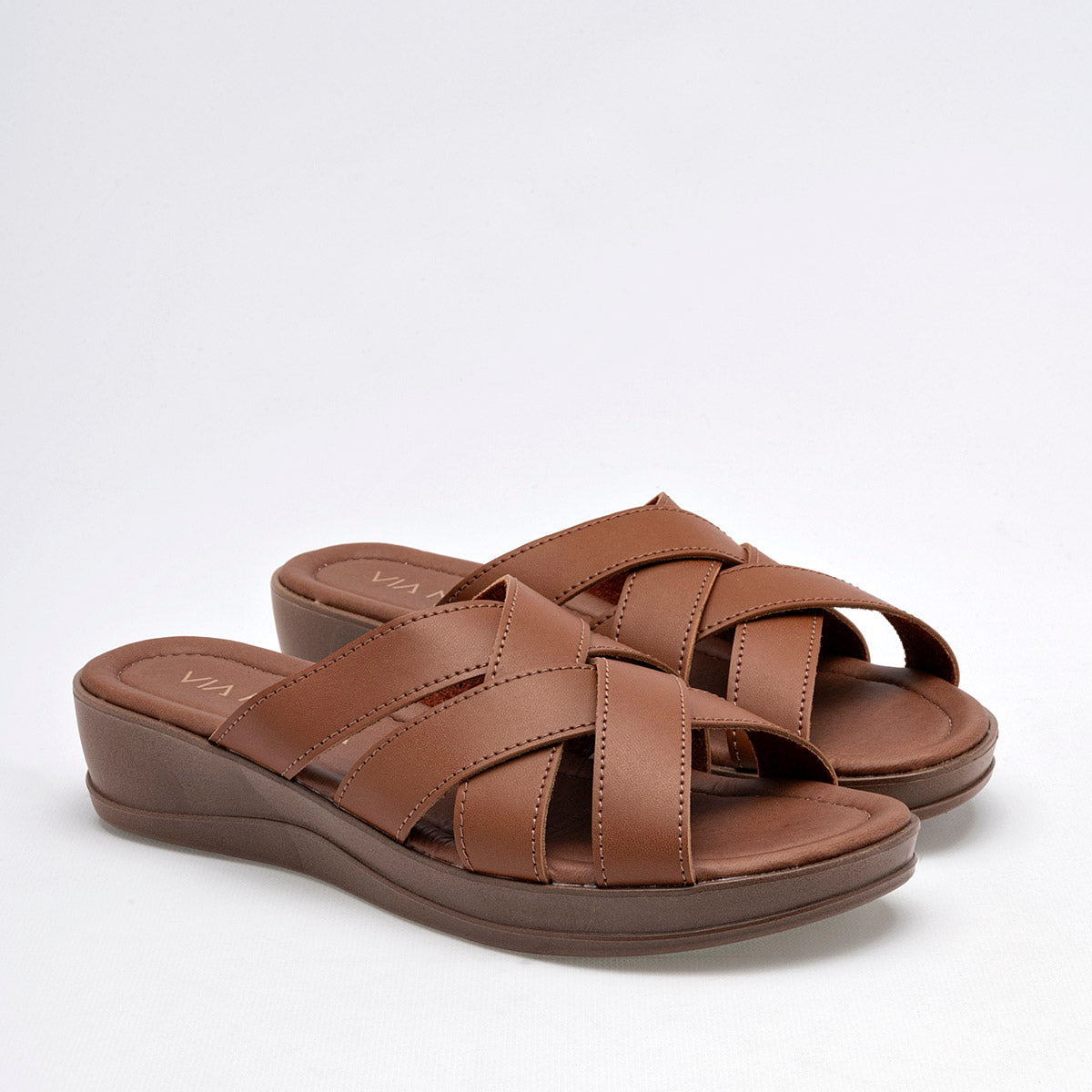 Sandalia Via Moda Altea Para Mujer Color Camel