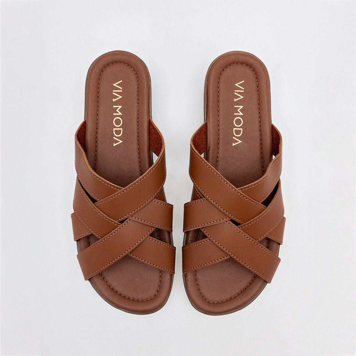 Sandalia Via Moda Altea Para Mujer Color Camel