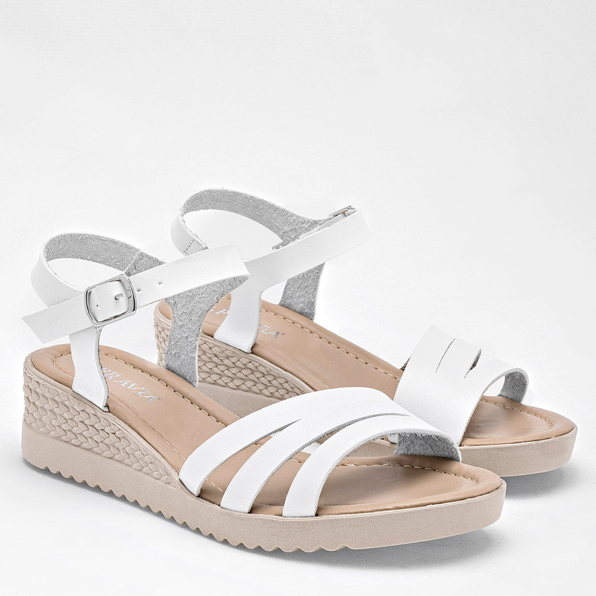 Sandalia Pravia 2735 Para Mujer Color Blanco