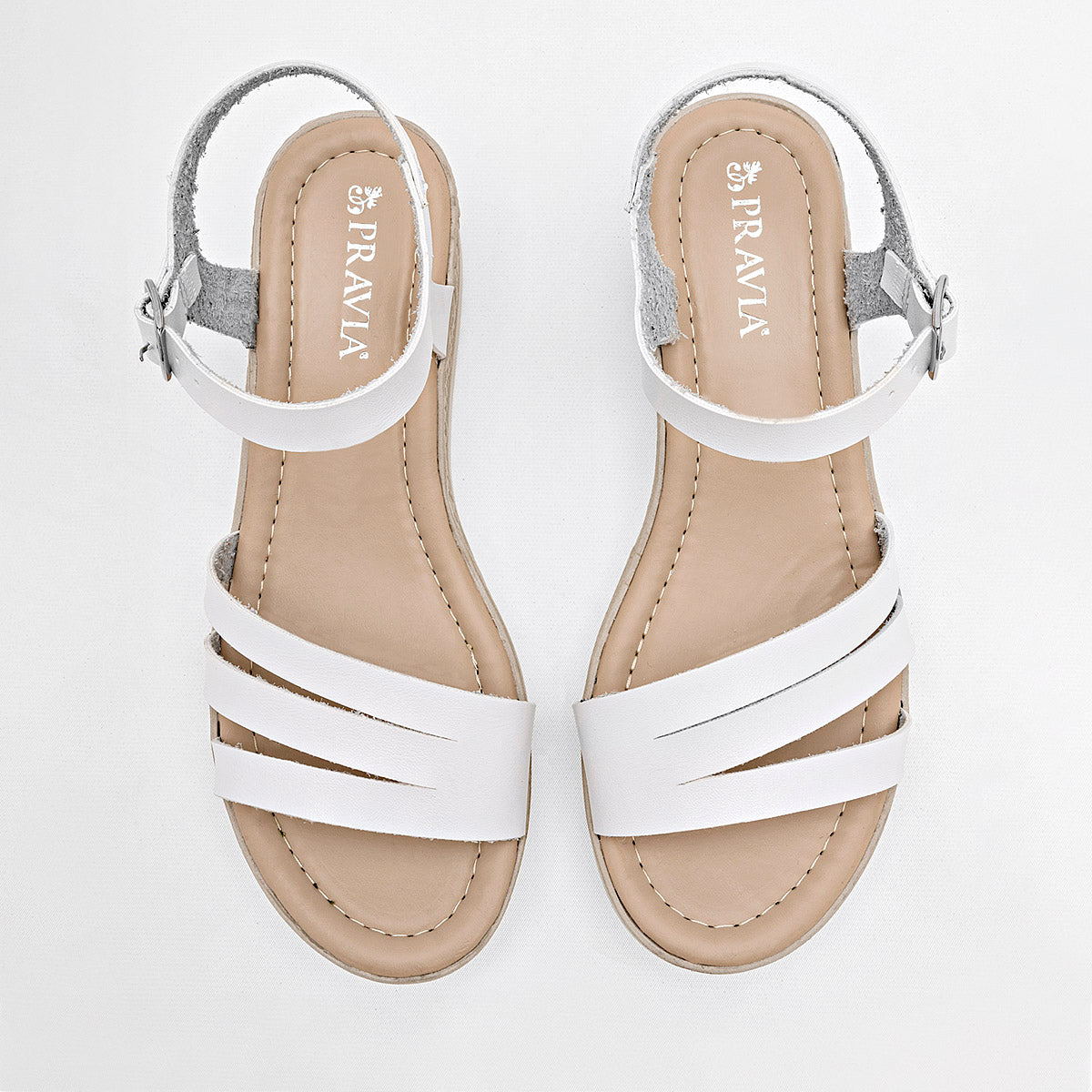 Sandalia Pravia 2735 Para Mujer Color Blanco