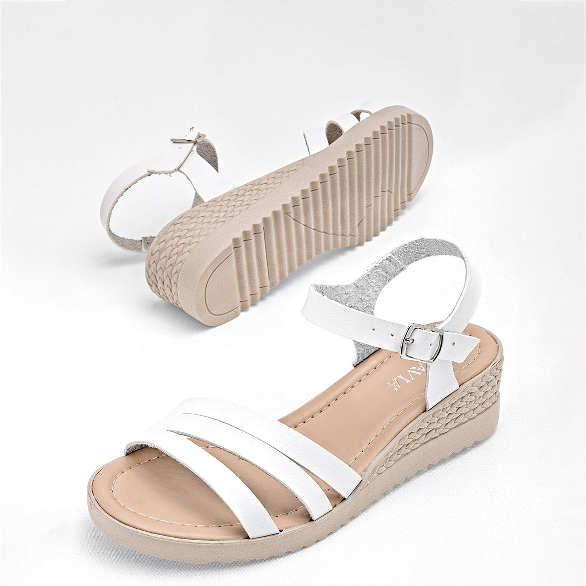 Sandalia Pravia 2735 Para Mujer Color Blanco