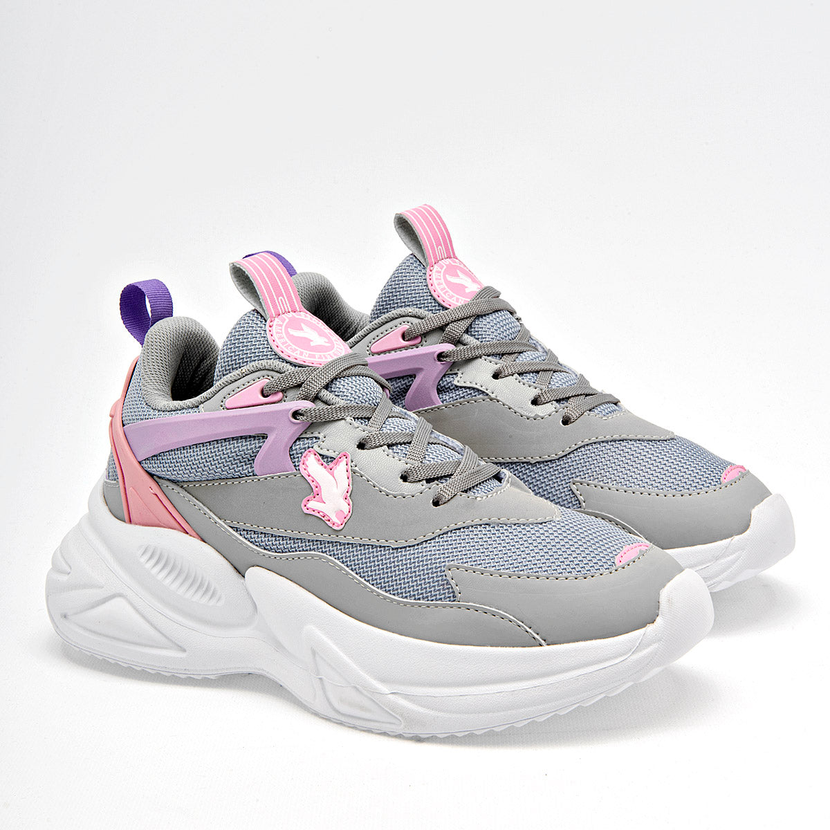 TENIS URBANO MUJER AMERICAN FIRE A77 GRIS ROSA LILA