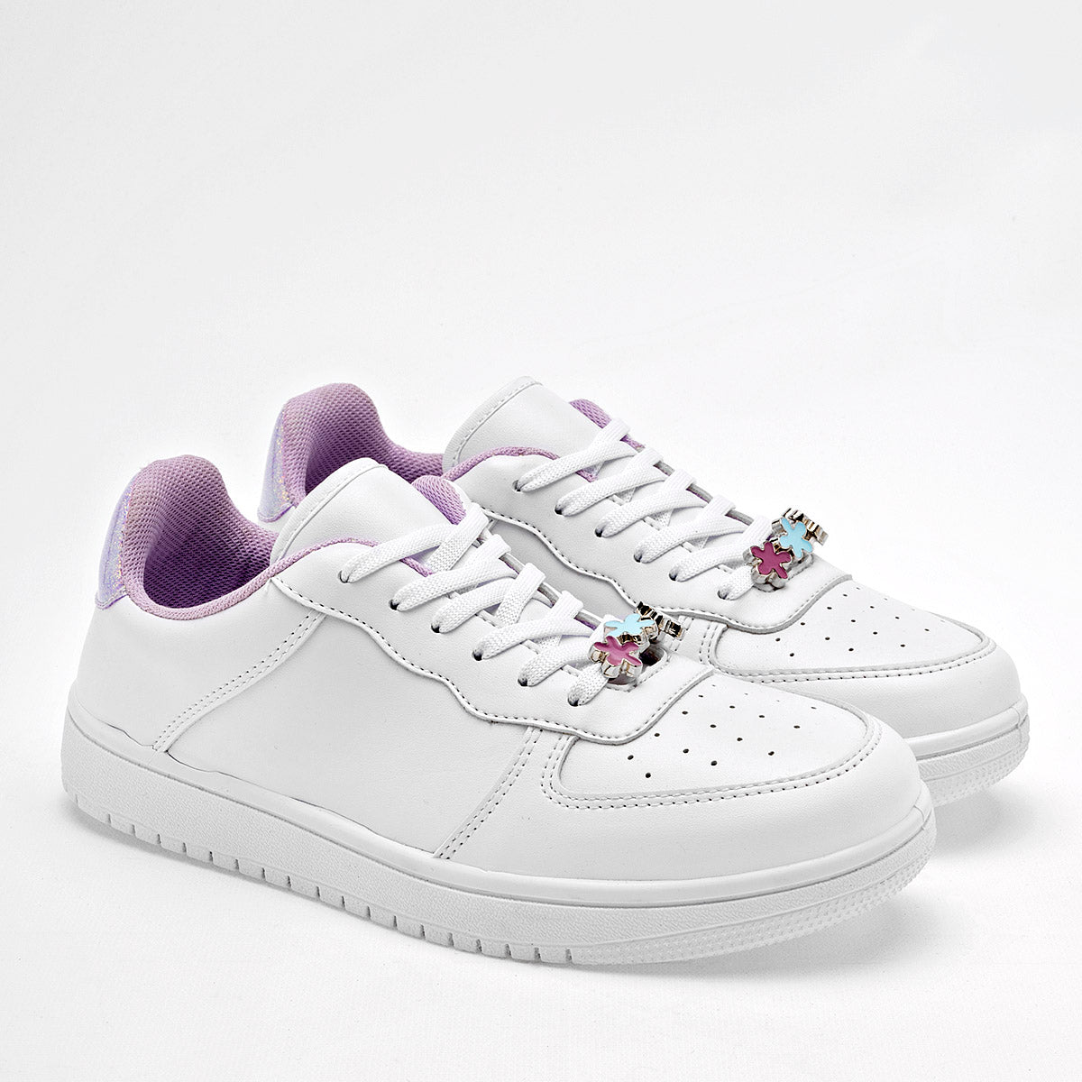 TENIS URBANO MUJER LEDS 12038 BLANCO LILA