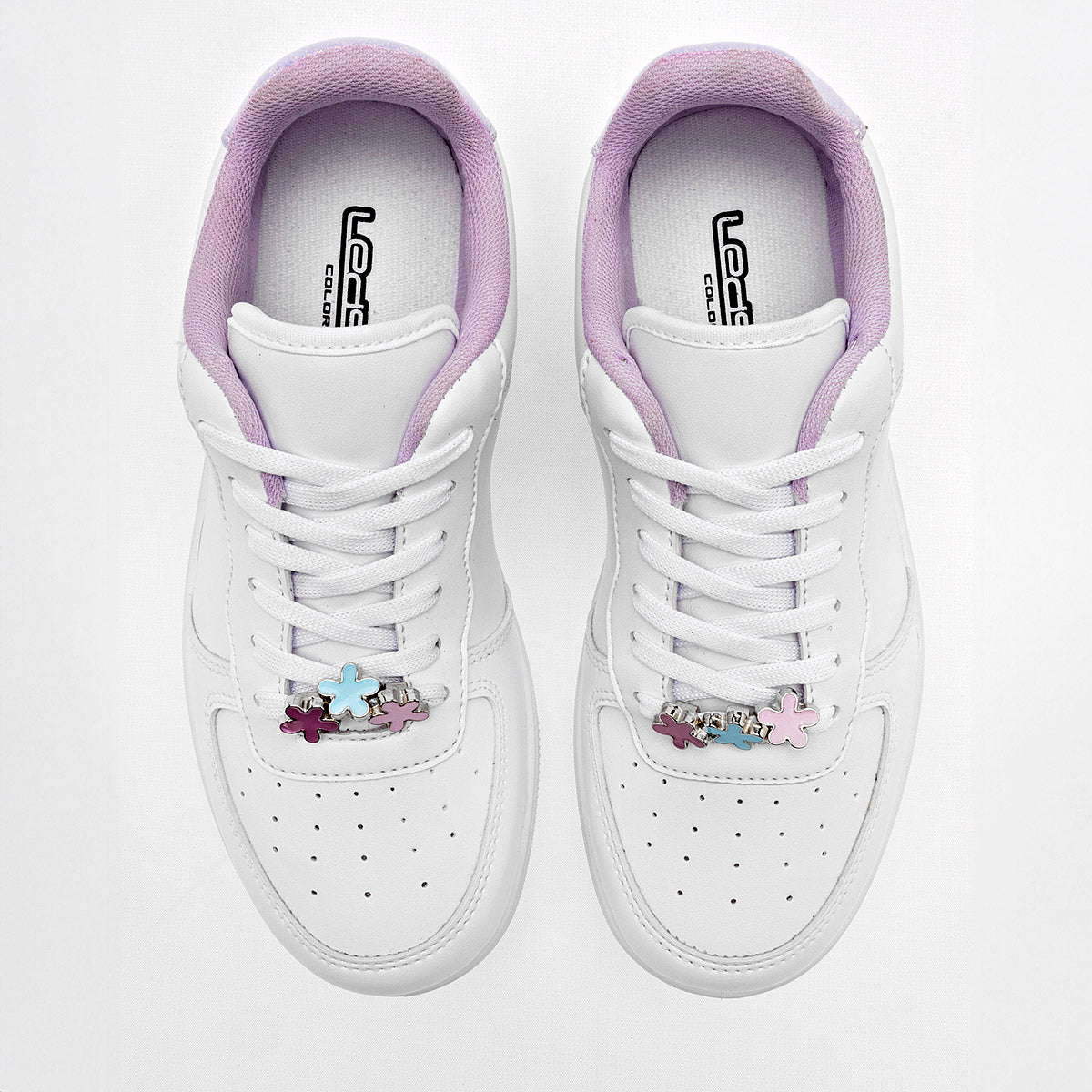 TENIS URBANO MUJER LEDS 12038 BLANCO LILA