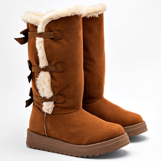 Bota Larga Nieve Rojo Cereza Para Mujer Ce Color Camel