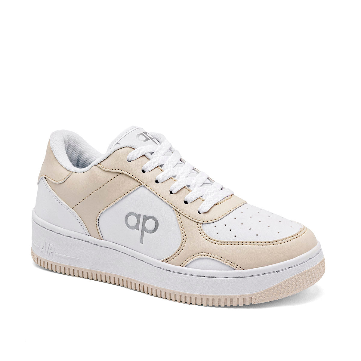 TENIS URBANO MUJER APOORT A5018 BLANCO BEIGE