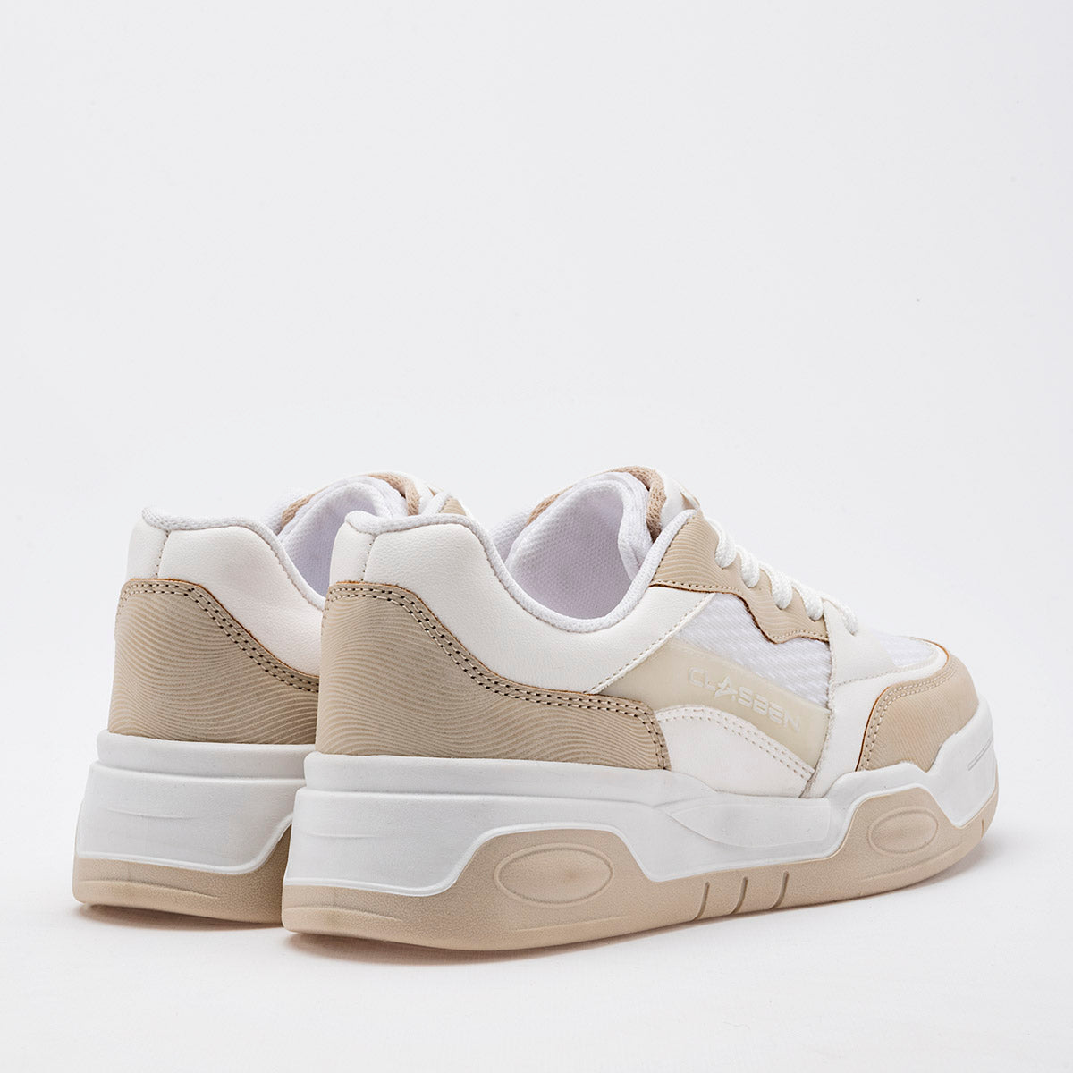 TENIS URBANO MUJER CLASBEN GRECIA BLANCO BEIGE