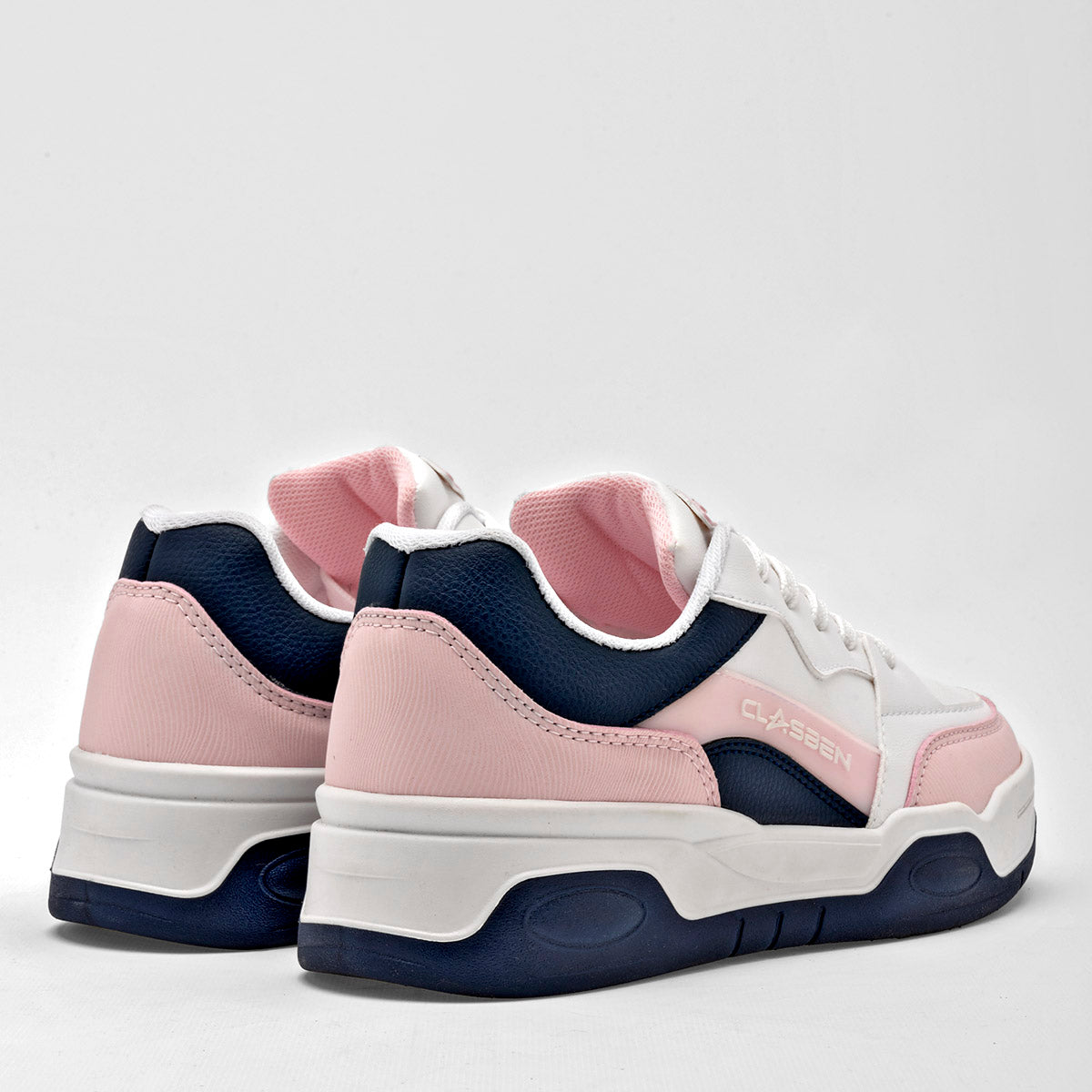 TENIS URBANO MUJER CLASBEN GRECIA BLANCO ROSA MARINO