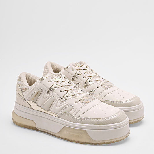 TENIS URBANO MUJER CLASBEN OLIMPIA BEIGE ORO