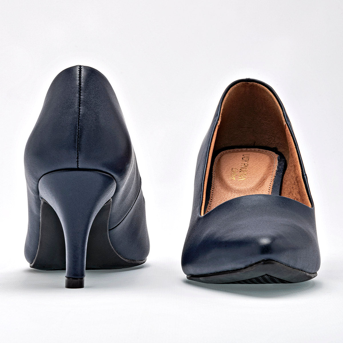 Zapatilla Tacon 7cm Lady Paulina Mujer 22901 Color Marino