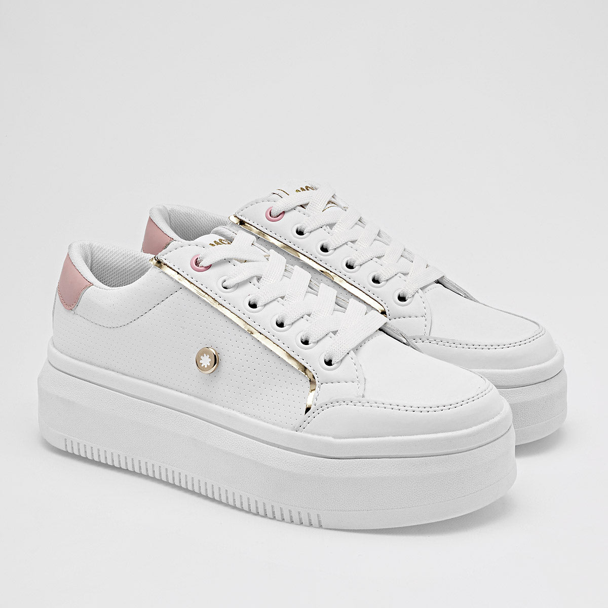 TENIS URBANO MUJER MORAMORA KITY BLANCO ROSA