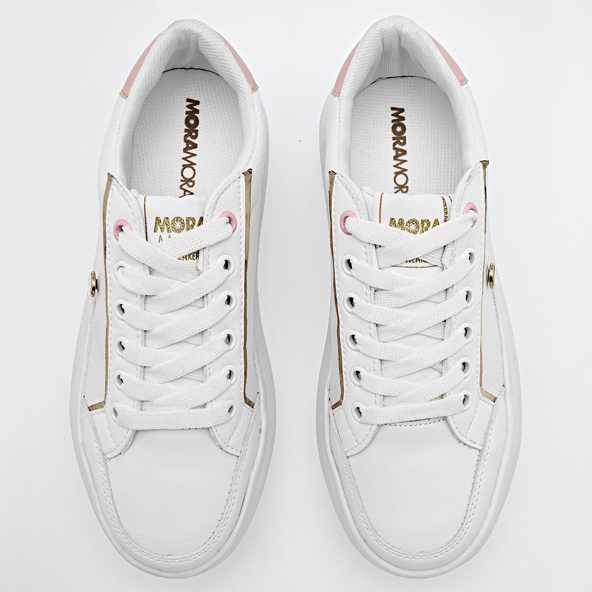 TENIS URBANO MUJER MORAMORA KITY BLANCO ROSA