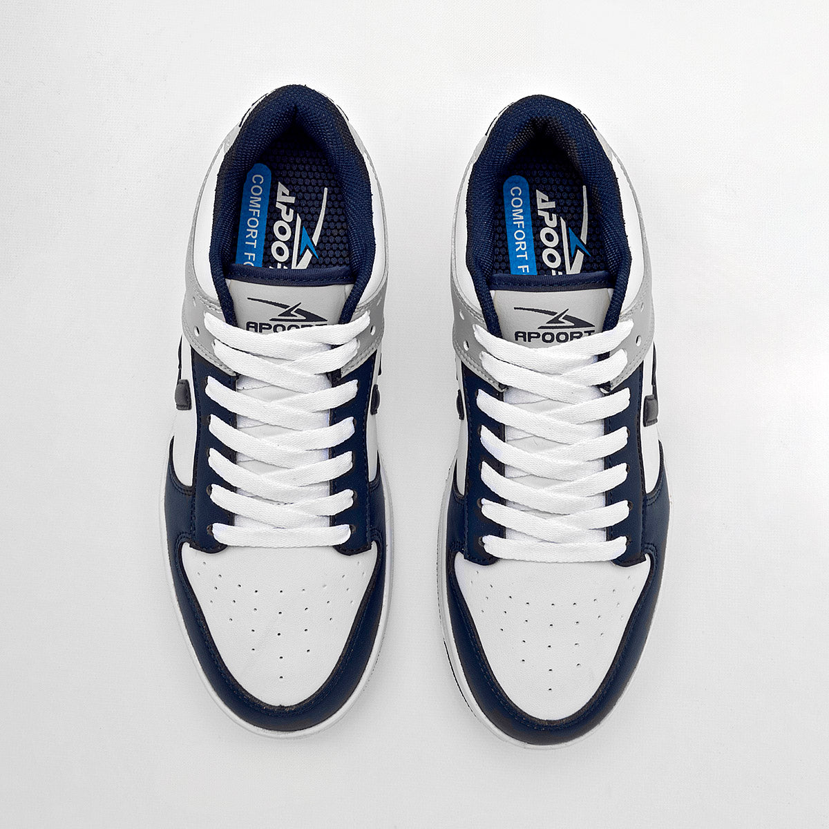 TENIS URBANO JUVENIL APOORT A5016 BLANCO MARINO GRIS