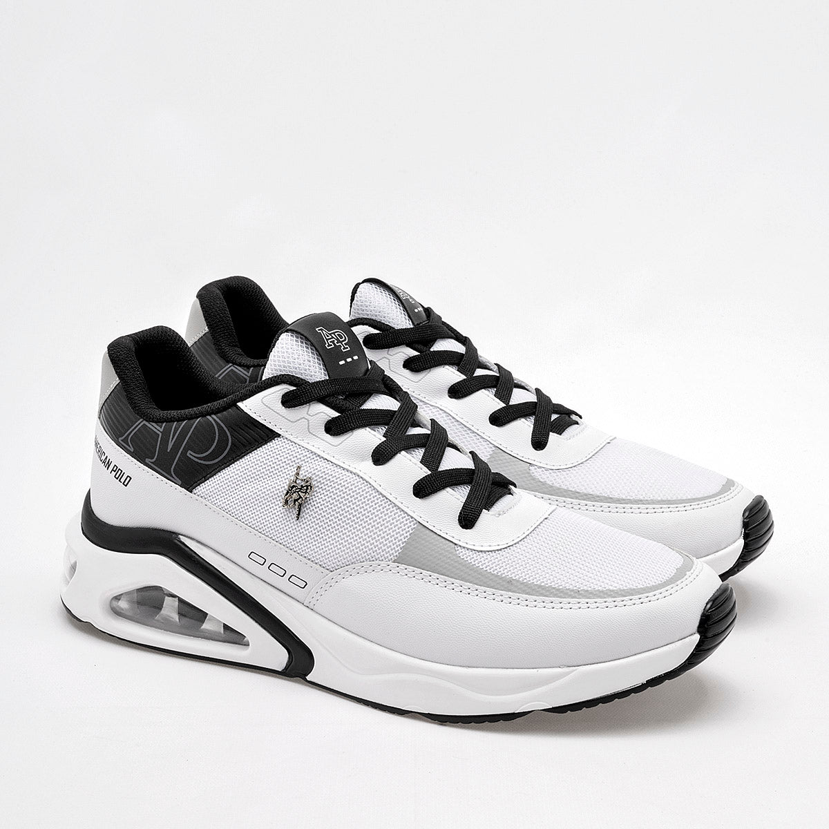 TENIS URBANO HOMBRE AMERICAN POLO 2733 BLANCO NEGRO GRIS