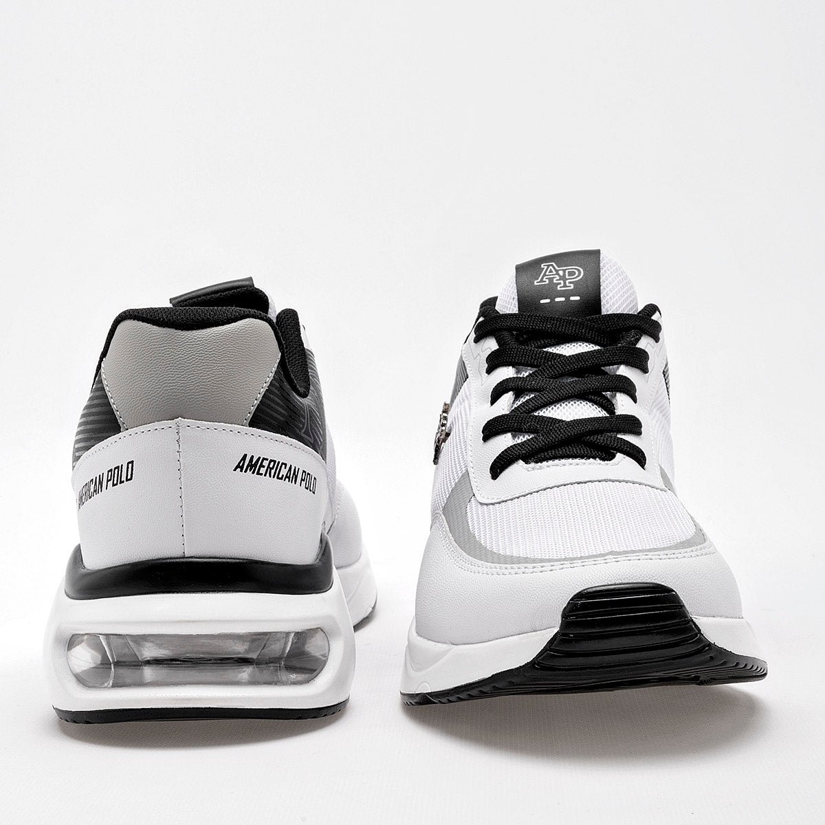 TENIS URBANO HOMBRE AMERICAN POLO 2733 BLANCO NEGRO GRIS