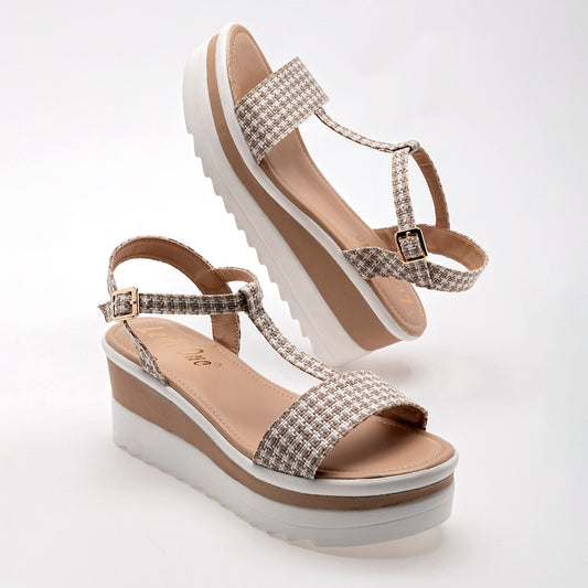 SANDALIA MUJER LADY ONE GR6248 BLANCO BEIGE