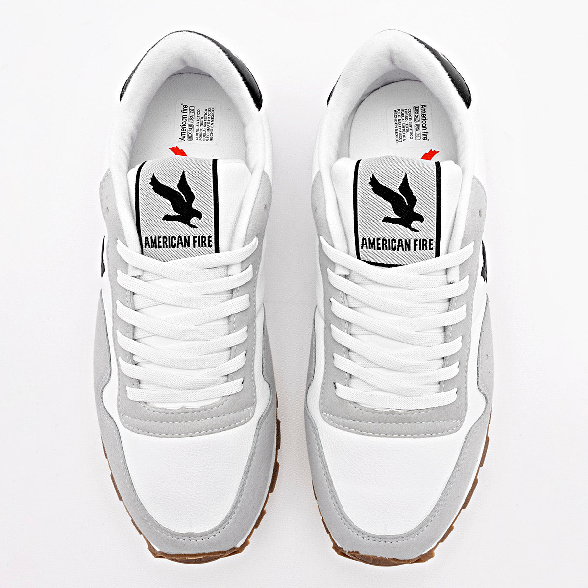 TENIS URBANO JUVENIL AMERICAN FIRE 7134 BLANCO GRIS NEGRO