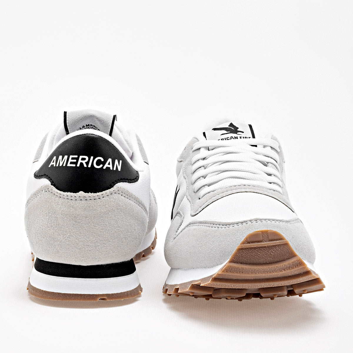 TENIS URBANO JUVENIL AMERICAN FIRE 7134 BLANCO GRIS NEGRO
