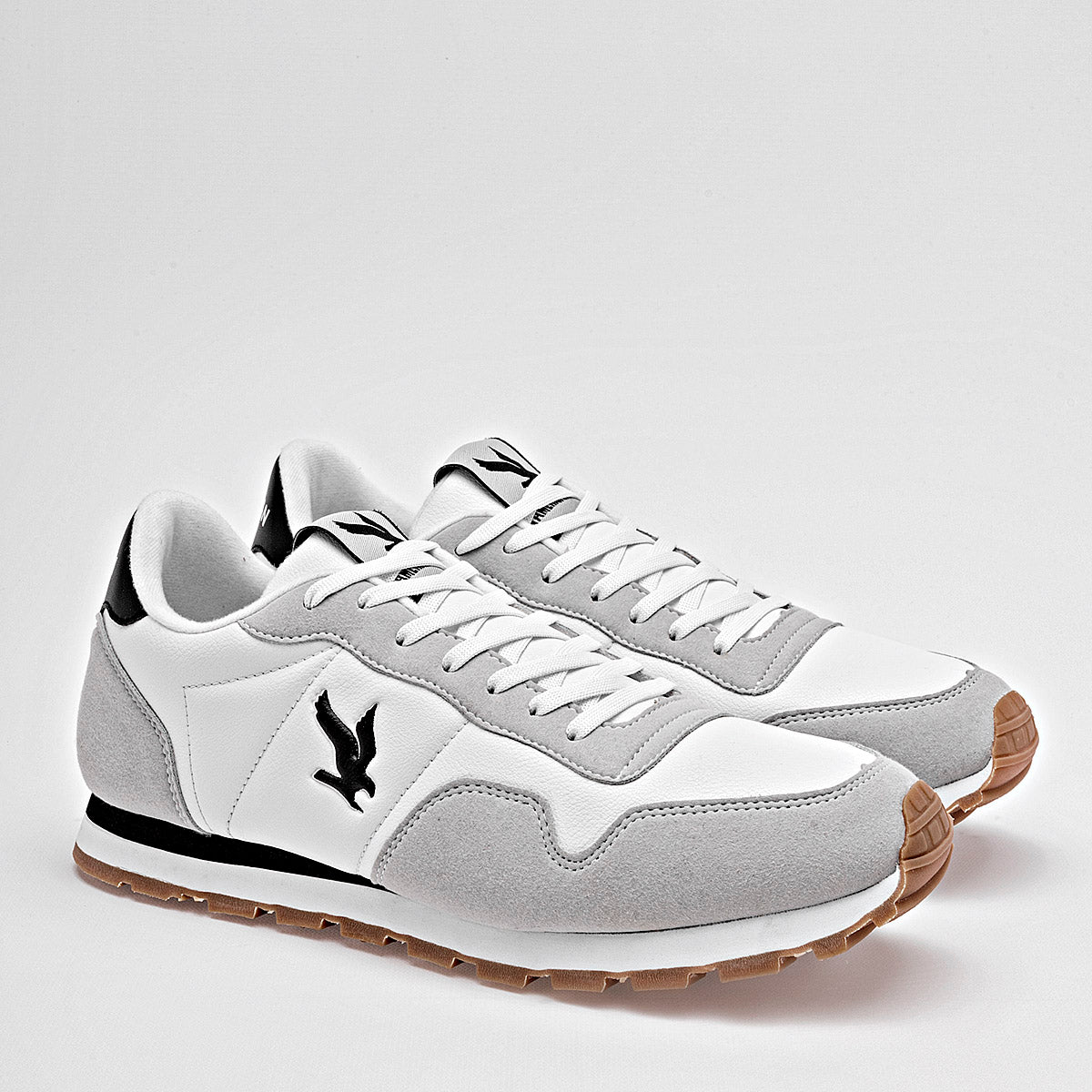 TENIS URBANO HOMBRE AMERICAN FIRE 7134 BLANCO GRIS NEGRO