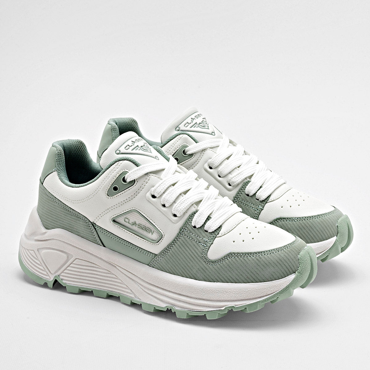 TENIS URBANO MUJER CLASBEN ALBANIA BEIGE VERDE