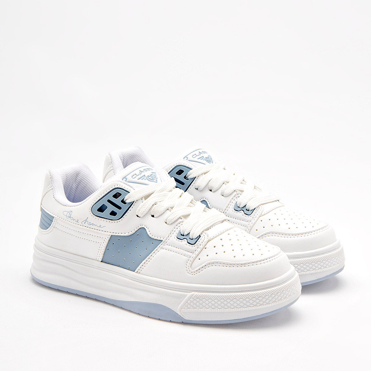 TENIS URBANO MUJER CLASBEN ESCOCIA BLANCO AZUL