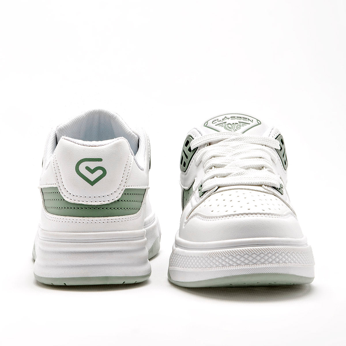 TENIS URBANO MUJER CLASBEN ESCOCIA BLANCO VERDE